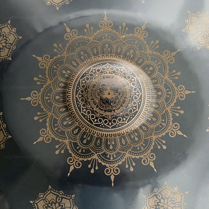 Handmade C Major 22 Inch 10 Notes High-end Nitride Steel Handpan Drum, Available in 432 Hz and 440 Hz - Laser engraved Mandala pattern. Never fade.