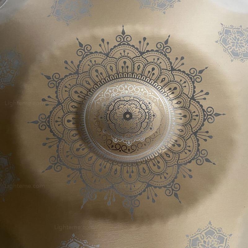 Handmade Customized HandPan Drum D Minor Amara Scale 22 Inch 9 Notes Featured, Available in 432 Hz and 440 Hz, High-end Stainless Steel Percussion Instrument - Laser engraved Mandala pattern. Never fade.