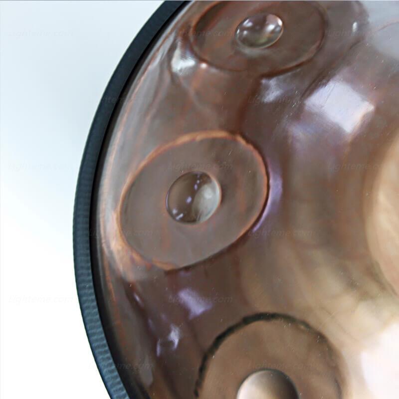Lighteme Mountain Rain 22 Inch 10 Notes Stainless Steel Handpan Drum, Kurd / Celtic Scale D Minor, Available in 432 Hz and 440 Hz, High-end Percussion Instrument