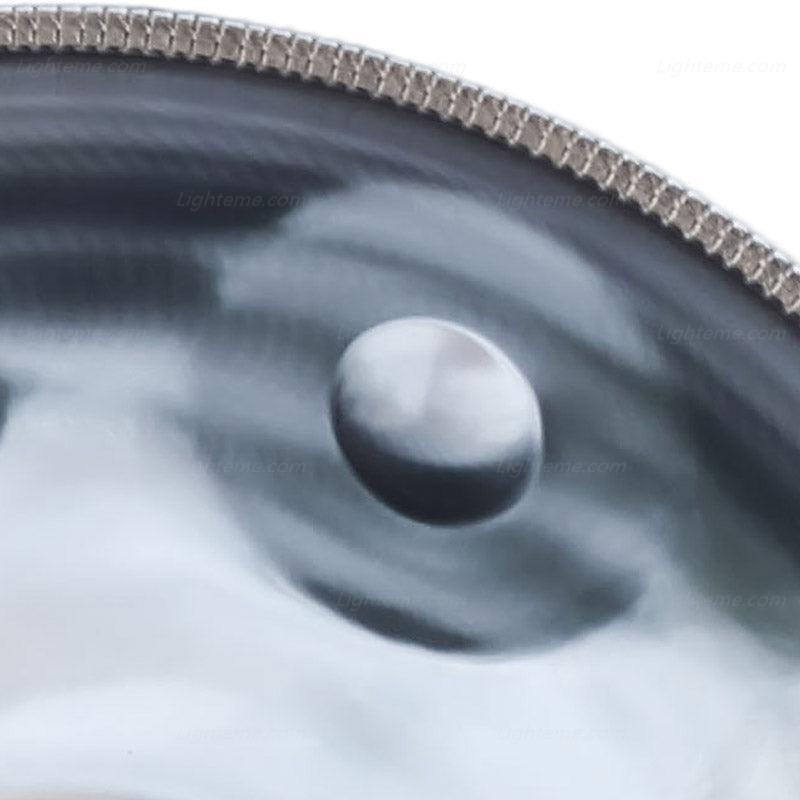 Lighteme Mountain Rain 22 Inch 9 Notes Stainless Steel Handpan Drum, Kurd / Celtic Scale D Minor, Available in 432 Hz and 440 Hz, High-end Percussion Instrument