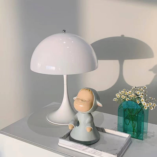 Lampe de table romantique Lighteme en forme de champignon blanc