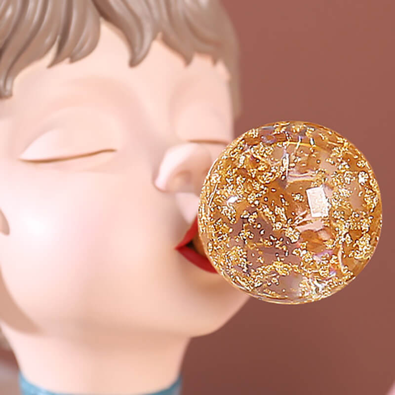 Décoration en résine Lighteme Music Girl soufflant des bulles