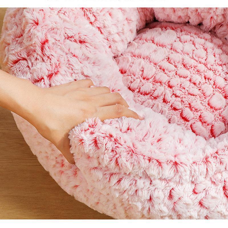 Nouvelle niche réglable Lighteme pour chat/chien avec tapis en velours (4 couleurs et 4 tailles)