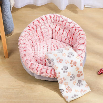 Nouvelle niche réglable Lighteme pour chat/chien avec tapis en velours (4 couleurs et 4 tailles)