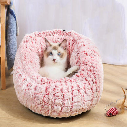 Nouvelle niche réglable Lighteme pour chat/chien avec tapis en velours (4 couleurs et 4 tailles)