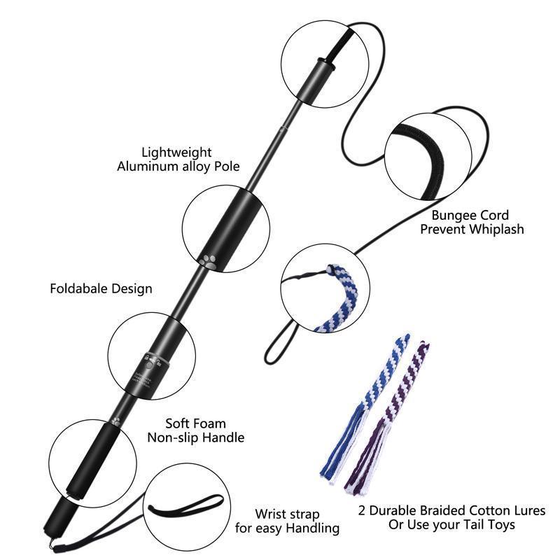 Lighteme New Telescopic Dog Teaser Training Stick (3 colors & 2 sizes)