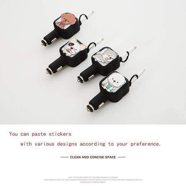 Lighteme Two-In-One Retractable Car Charger (4 colors)