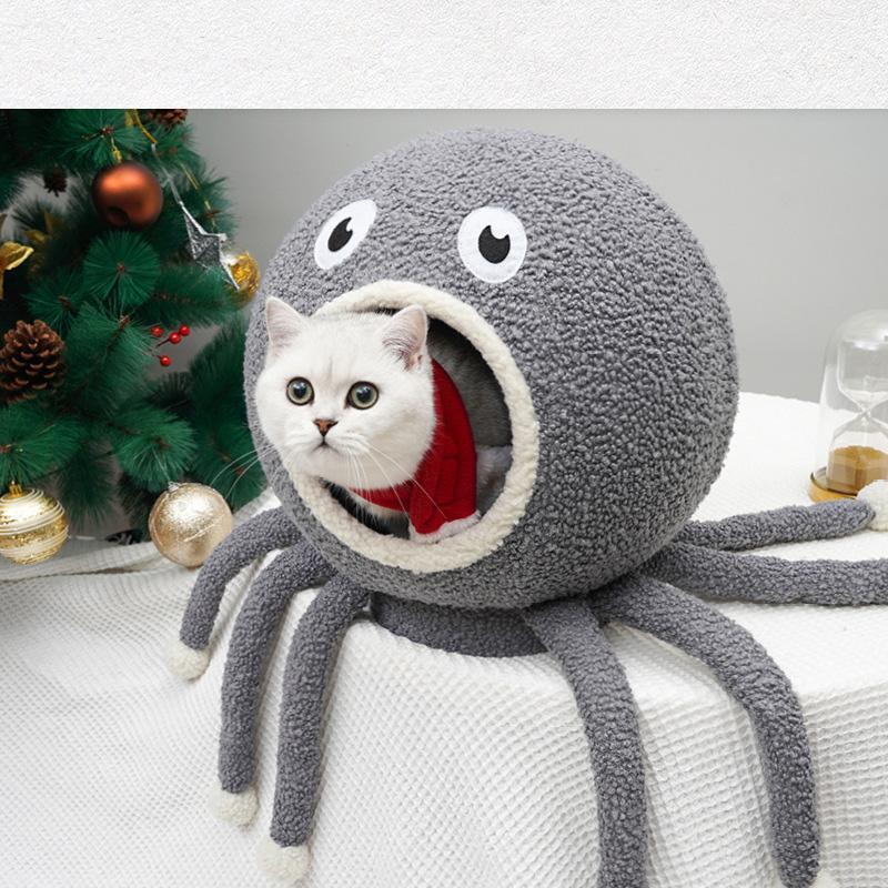 Lighteme Octopus Shape Cave Design Cat Nest