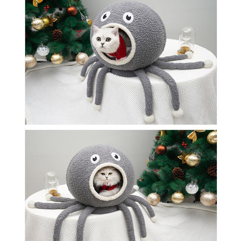 Lighteme Octopus Shape Cave Design Cat Nest