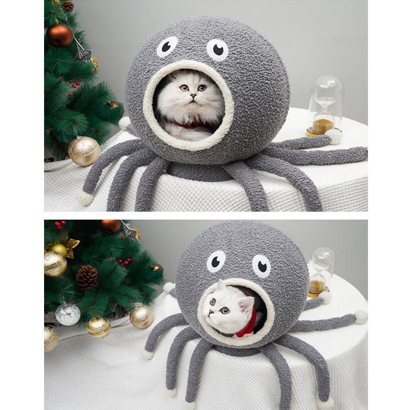 Lighteme Octopus Shape Cave Design Cat Nest