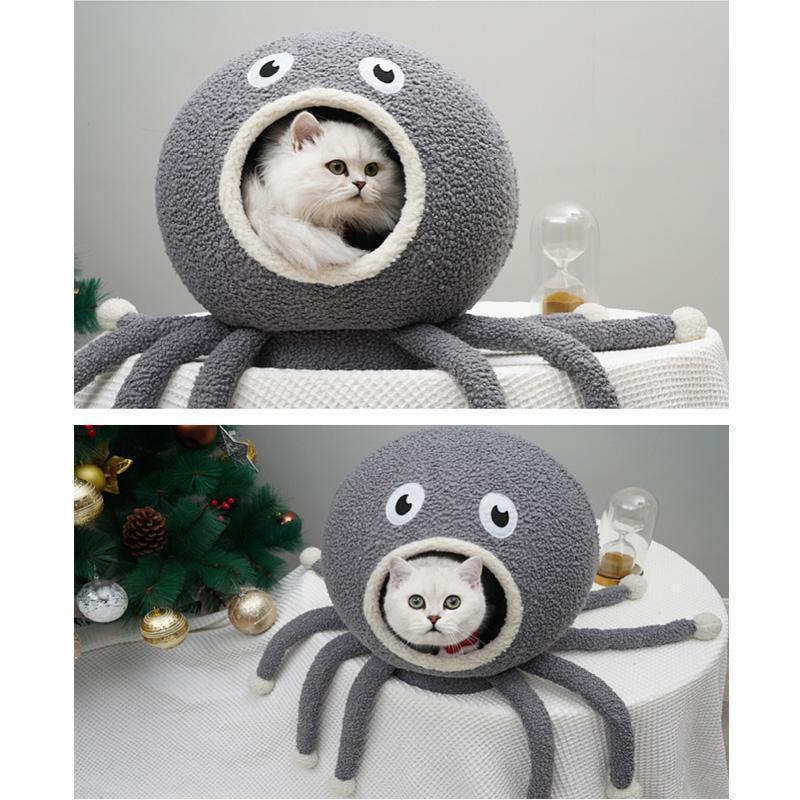 Lighteme Octopus Shape Cave Design Cat Nest
