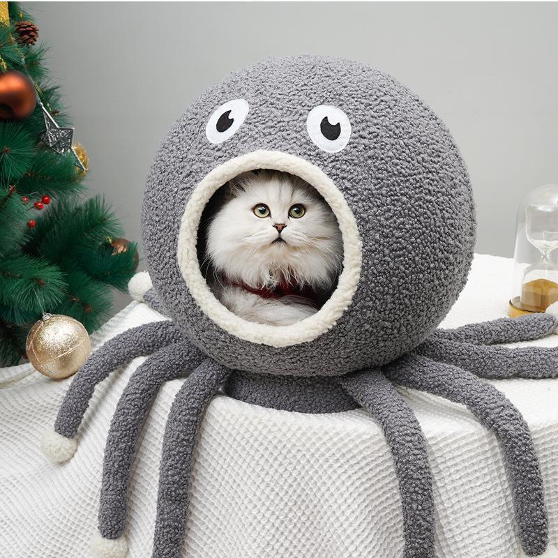 Lighteme Octopus Shape Cave Design Cat Nest