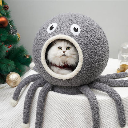 Lighteme Octopus Shape Cave Design Cat Nest