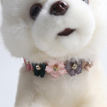 Lighteme PU Hundehalsband mit Blumenmuster (4 Farben &amp; 2 Größen)