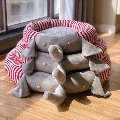 Lighteme Pad Abnehmbares Elefanten-Haustierbett mit Streifenmuster (2 Farben &amp; 3 Größen)