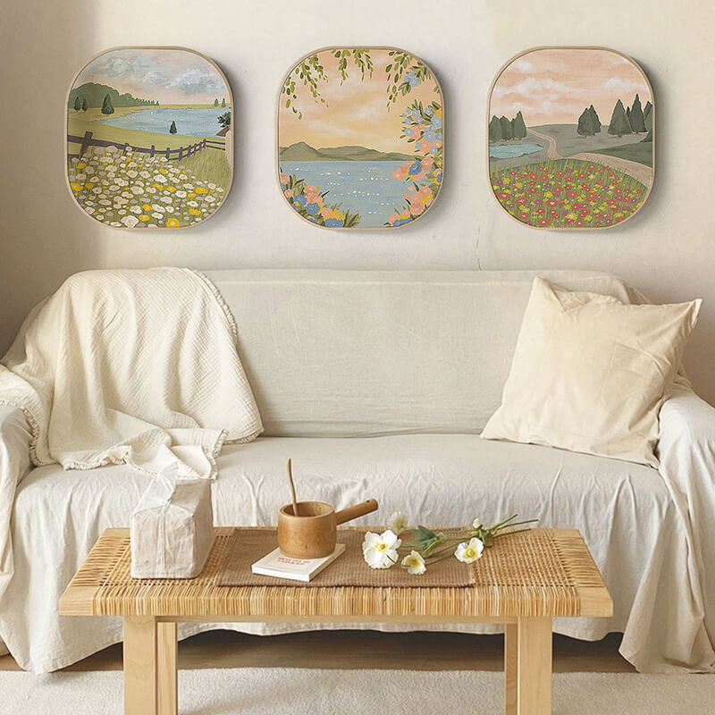 Peinture sur toile de la maison pastorale de Lighteme