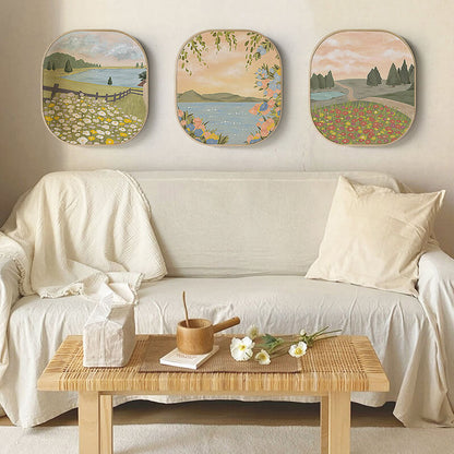 Peinture sur toile de la maison pastorale de Lighteme