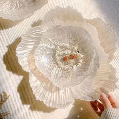 Lighteme Perlglanz-Aufbewahrungsbox aus Glas in Blumenform