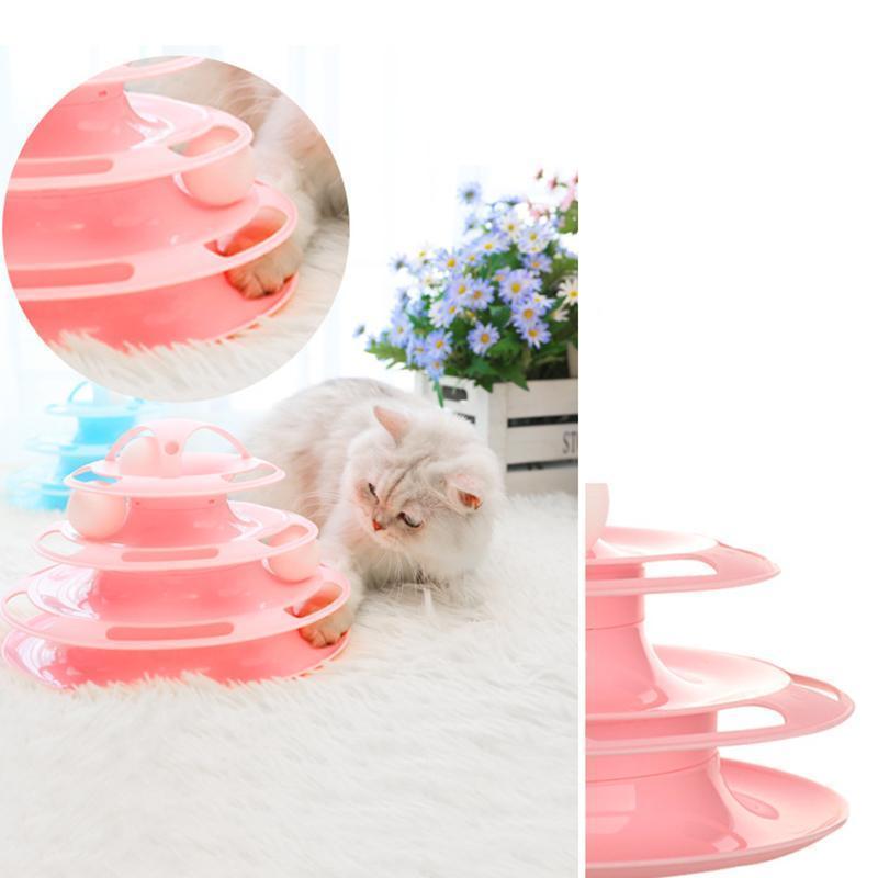 Lighteme Pet Katzen-Interaktives Spielzeug Vier-Ebenen-Drehteller (2 Farben)