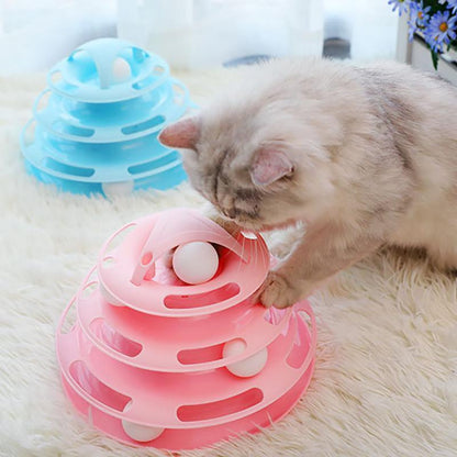 Lighteme Pet Katzen-Interaktives Spielzeug Vier-Ebenen-Drehteller (2 Farben)