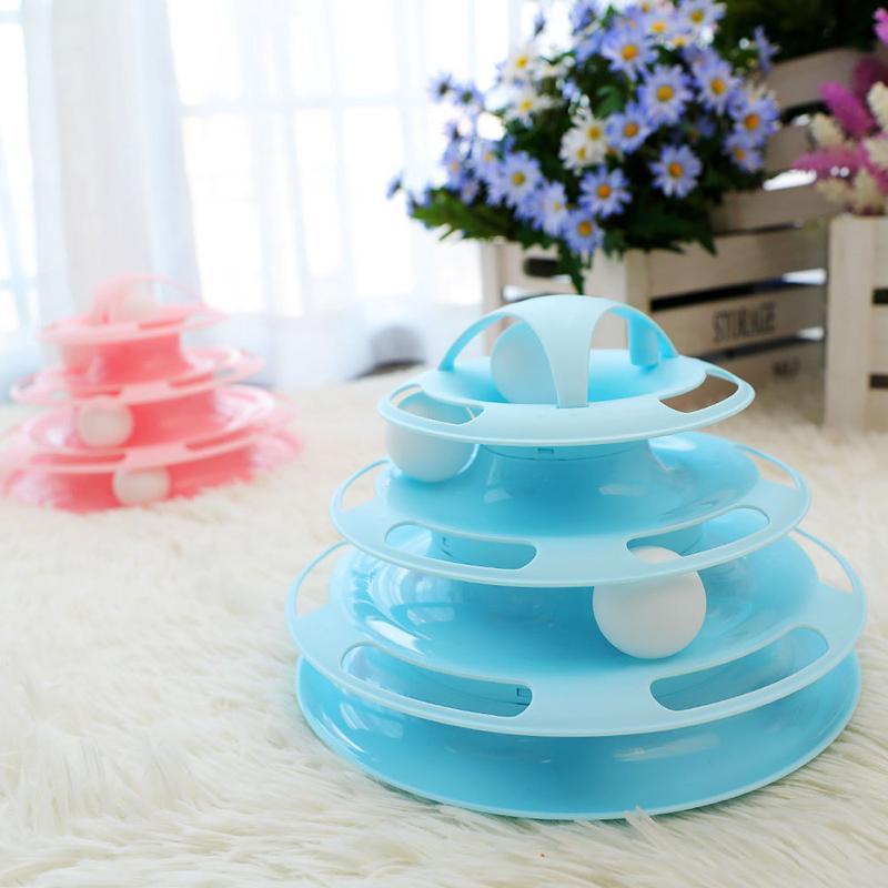 Lighteme Pet Katzen-Interaktives Spielzeug Vier-Ebenen-Drehteller (2 Farben)