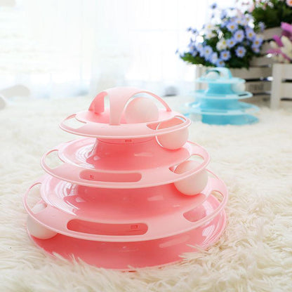 Lighteme Pet Katzen-Interaktives Spielzeug Vier-Ebenen-Drehteller (2 Farben)