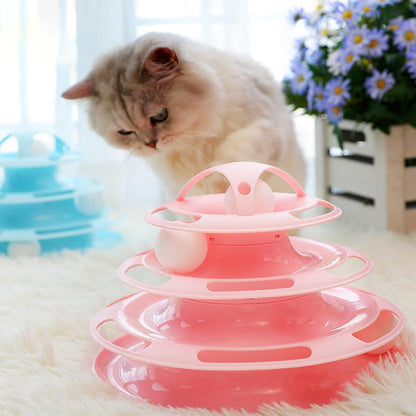 Lighteme Pet Katzen-Interaktives Spielzeug Vier-Ebenen-Drehteller (2 Farben)