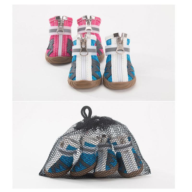 Lighteme Pet Dog Shoes Summer Breathable  4pcs/set Dog's Boots (10 colors & 5 sizes)