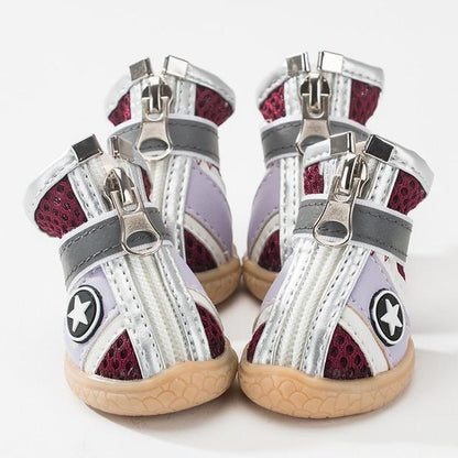 Lighteme Pet Dog Shoes Summer Breathable  4pcs/set Dog's Boots (10 colors & 5 sizes)