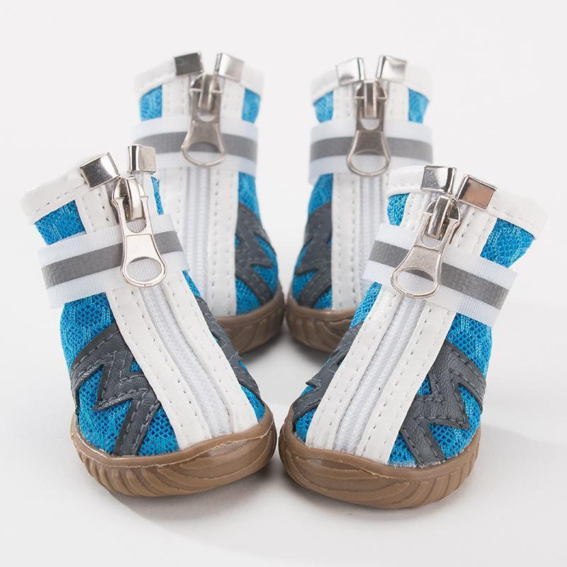 Lighteme Pet Dog Shoes Summer Breathable  4pcs/set Dog's Boots (10 colors & 5 sizes)