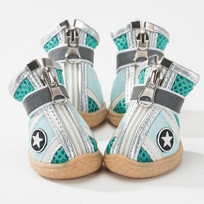 Lighteme Pet Dog Shoes Summer Breathable  4pcs/set Dog's Boots (10 colors & 5 sizes)