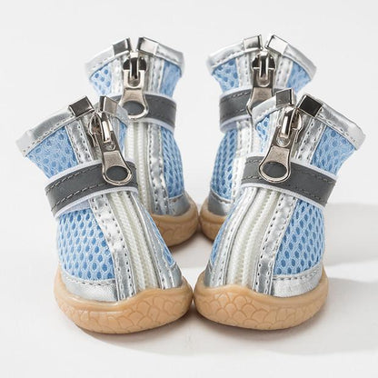 Lighteme Pet Dog Shoes Summer Breathable  4pcs/set Dog's Boots (10 colors & 5 sizes)