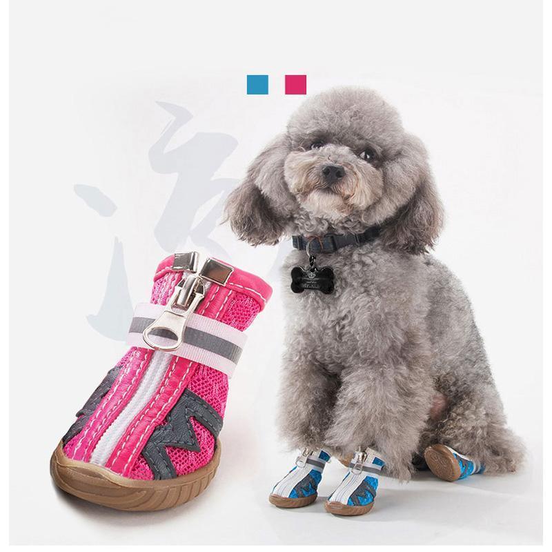 Lighteme Pet Dog Shoes Summer Breathable  4pcs/set Dog's Boots (10 colors & 5 sizes)