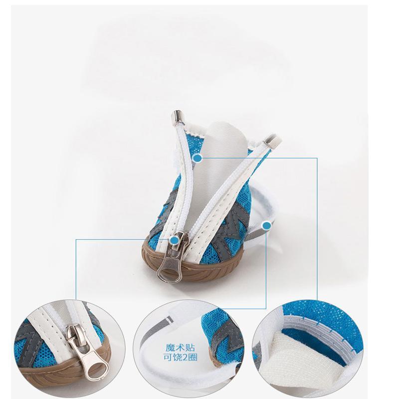 Lighteme Pet Dog Shoes Summer Breathable  4pcs/set Dog's Boots (10 colors & 5 sizes)