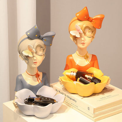 Lighteme Blütenblatt-Schleifen-Harz-Mädchen-Aufbewahrung