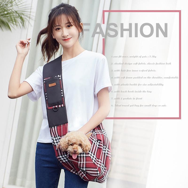Lighteme Plaid Haustier-Umhängetasche (2 Farben)