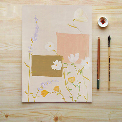 Peinture sur toile représentant une plante et une fleur de Lighteme