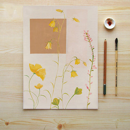 Peinture sur toile représentant une plante et une fleur de Lighteme