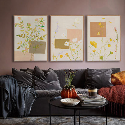 Peinture sur toile représentant une plante et une fleur de Lighteme