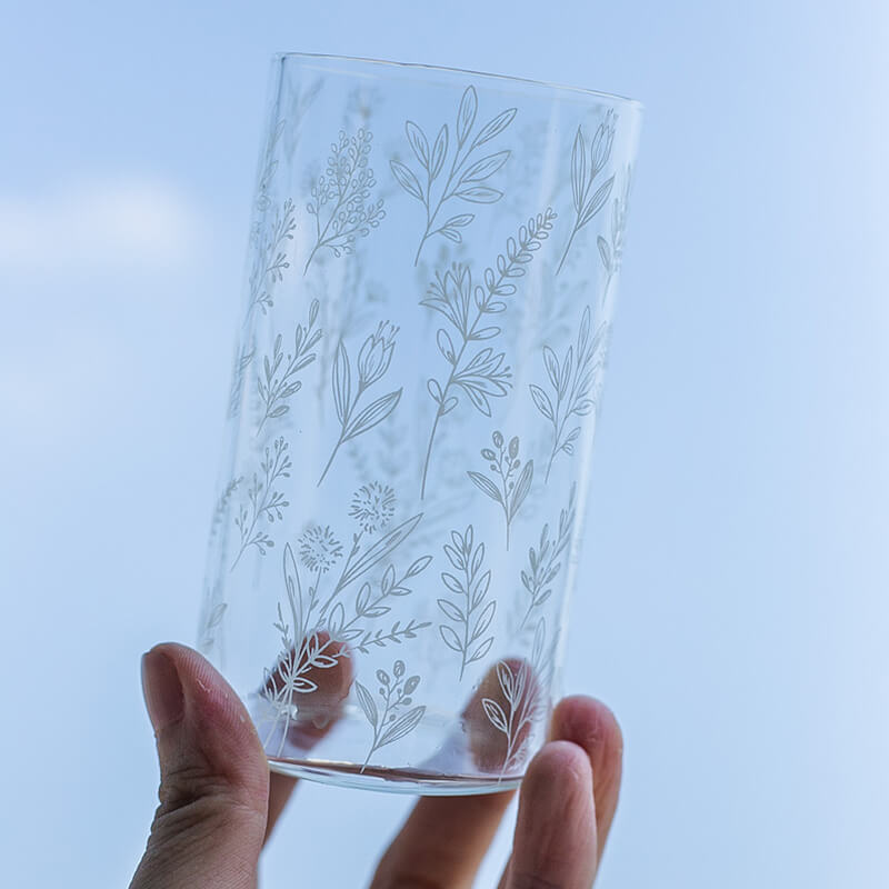 Lighteme Plant Printed Glass Cup