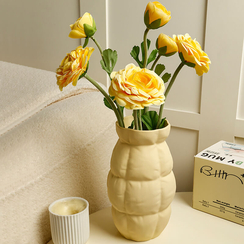 Lighteme Pleated Grid Ceramic Vase