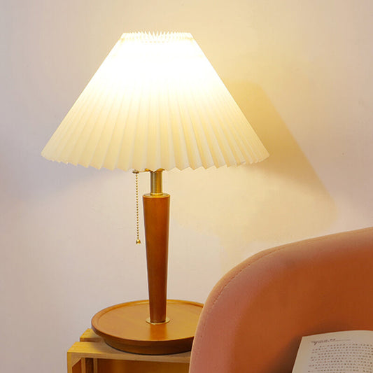 Lighteme Pleated Wooden Table Lamp