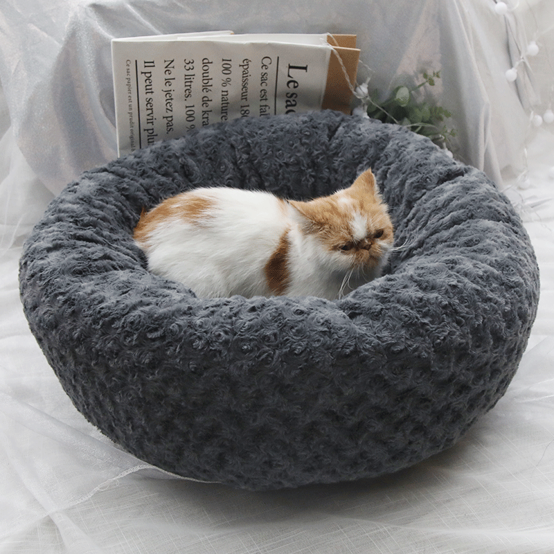 Lighteme Plüsch-Katzen- und Hundebett, flauschiges Bett für Herbst und Winter (3 Farben &amp; 3 Größen)