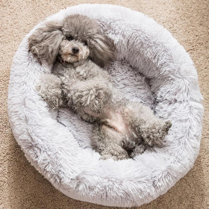Lit rond et moelleux en forme de donut pour animaux de compagnie Lighteme Plush (3 couleurs et 2 tailles)