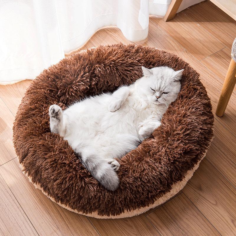Lit rond et moelleux en forme de donut pour animaux de compagnie Lighteme Plush (3 couleurs et 2 tailles)