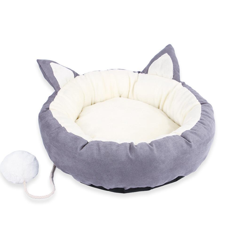 Litière chaude pour chatons Lighteme Pompom Cute Cat Ear Bed (4 couleurs et 3 tailles)