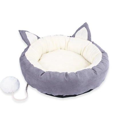 Litière chaude pour chatons Lighteme Pompom Cute Cat Ear Bed (4 couleurs et 3 tailles)