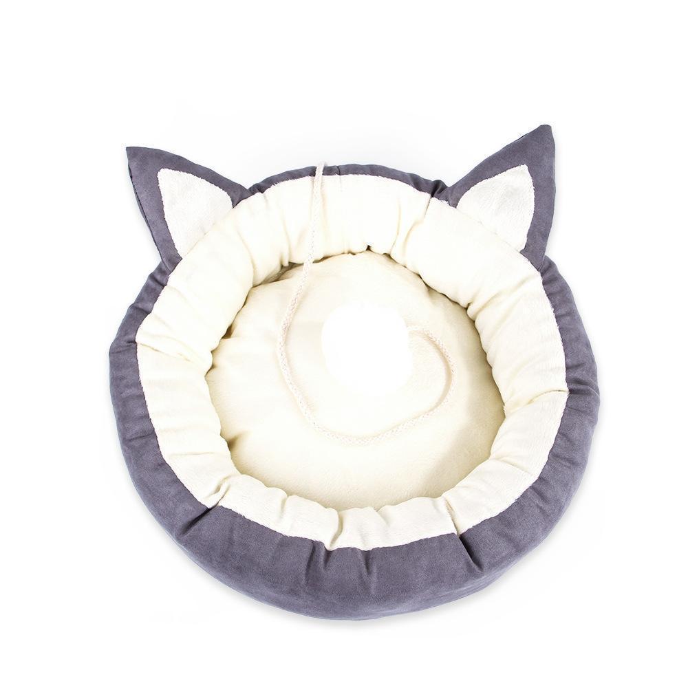Litière chaude pour chatons Lighteme Pompom Cute Cat Ear Bed (4 couleurs et 3 tailles)