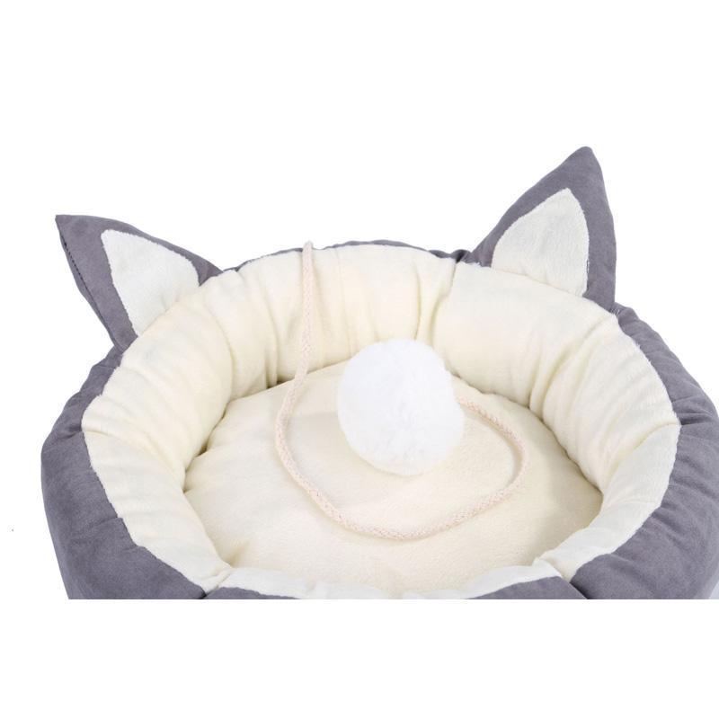 Litière chaude pour chatons Lighteme Pompom Cute Cat Ear Bed (4 couleurs et 3 tailles)