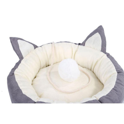 Litière chaude pour chatons Lighteme Pompom Cute Cat Ear Bed (4 couleurs et 3 tailles)